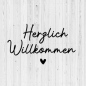 Preview: Vinyl Sticker Herzlich Willkommen